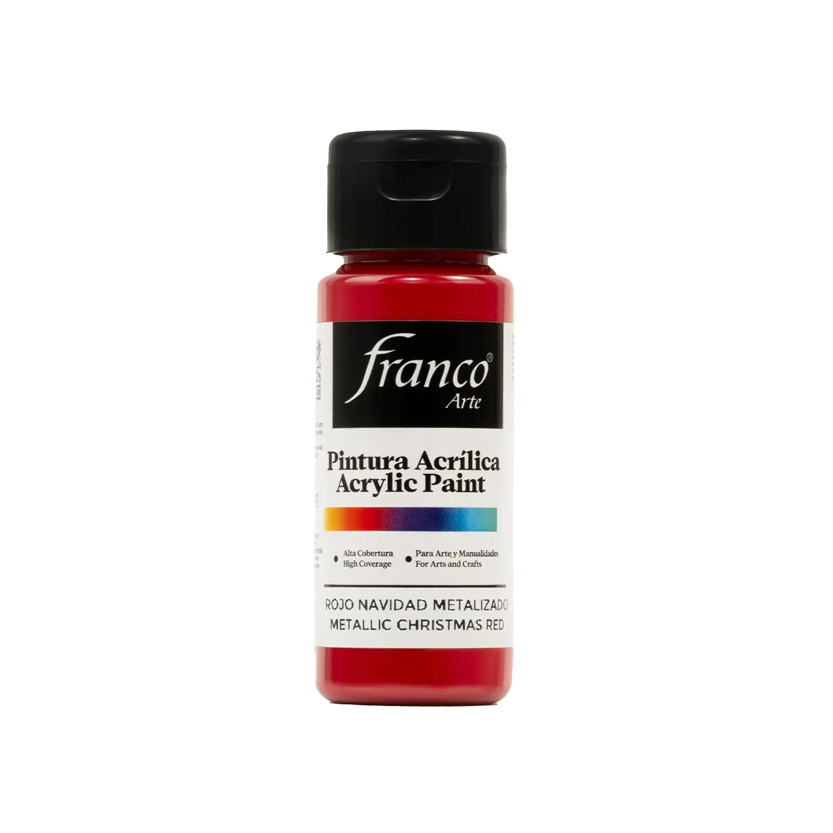 Pintura AcrÃlica Al FrÃo 60 ml Rojo Navidad Metálico Franco Arte - Imagen 2